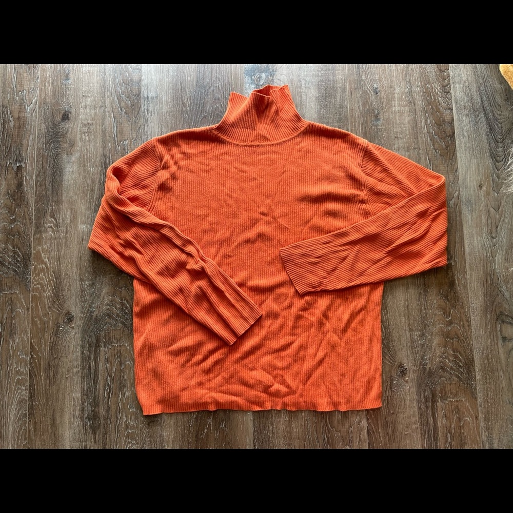 Vintage Jessica Holbrook burnt orange turtleneck sweater